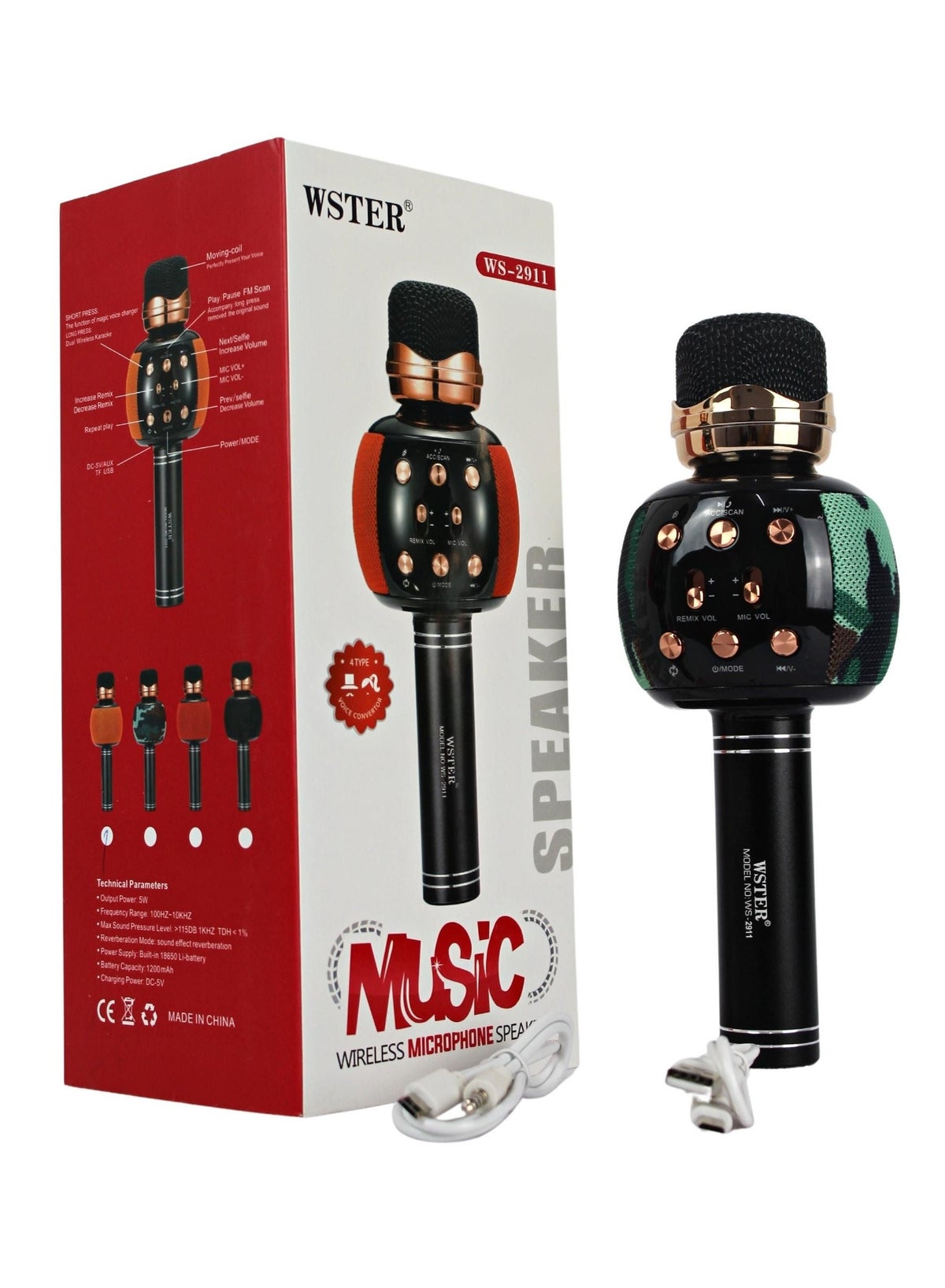 ويستر WSTER Karaoke Handheld Microphone With Speaker High Quality Karaoke Microphone