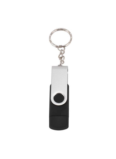 3 in 1 U Disk USB 2.0 Type C Micro USB Flash Drives Universal Waterproof Portable USB Stick for Backup 128GB Black