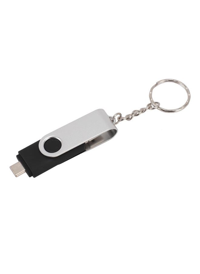 Thoraya - 3 in 1 U Disk USB 2.0 Type C Micro USB Flash Drives Universal Waterproof Portable USB Stick for Backup 128GB Black - Image 1