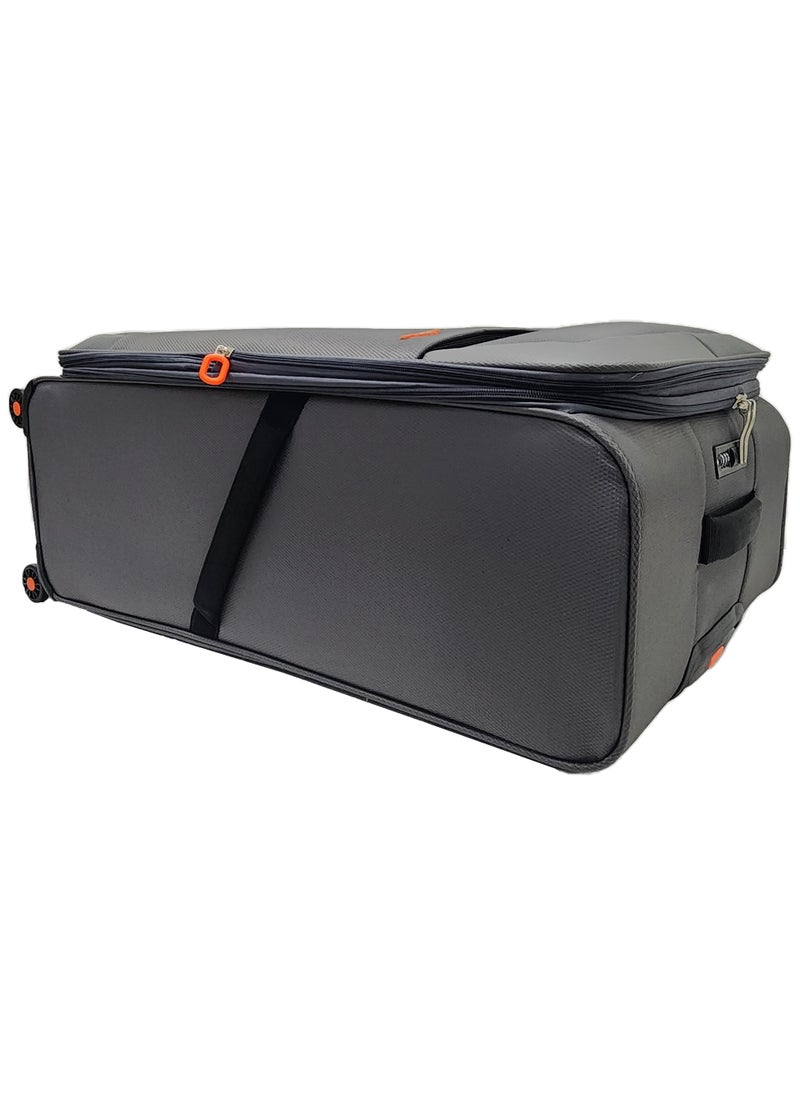 Track Soft Shell Trolley Luggage Set 3 Expandable Lightweight Suitcases With 4 Wheels  - Image 5