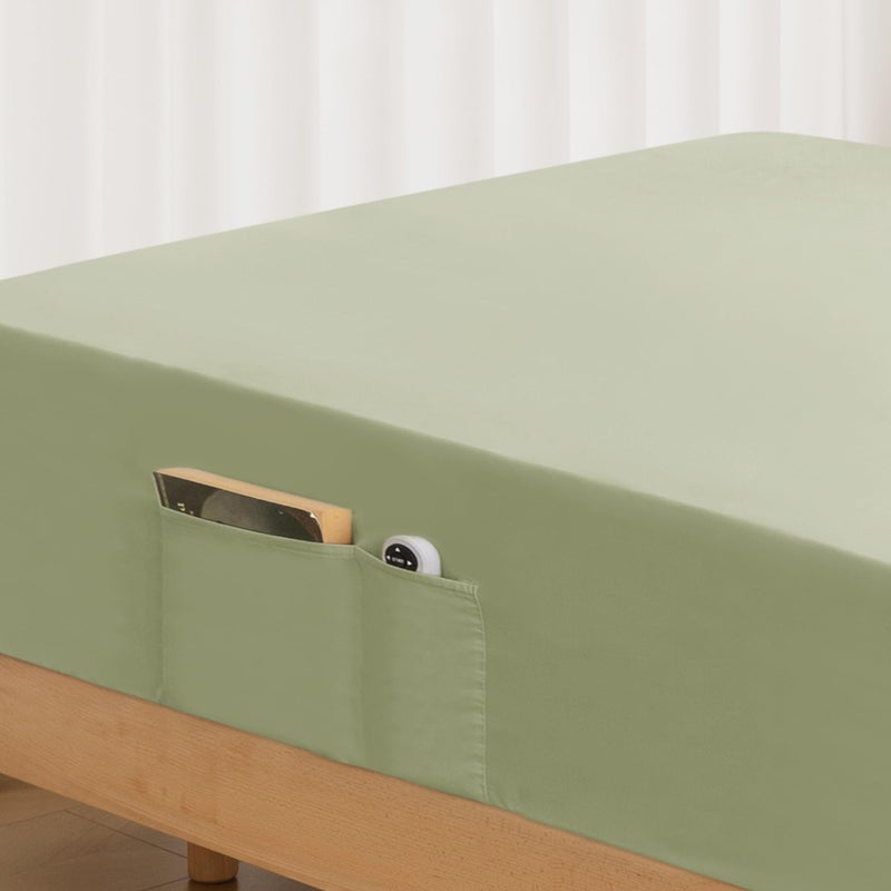 ALYVIA SPRING Twin Fitted Sheet Only - Premium 1800 Super Soft & Cozy Microfiber, Wrinkle, Fade, Shrinkage Resistant Deep Pocket Twin Size Fitted Bottom Sheet, Sage - Image 1