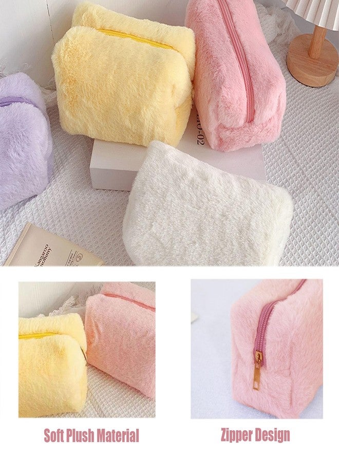 HABUAETY Makeup Bag Small Cosmetic Bags for Purse Women Girls Plush Simple Make Up Pouch - Image 5