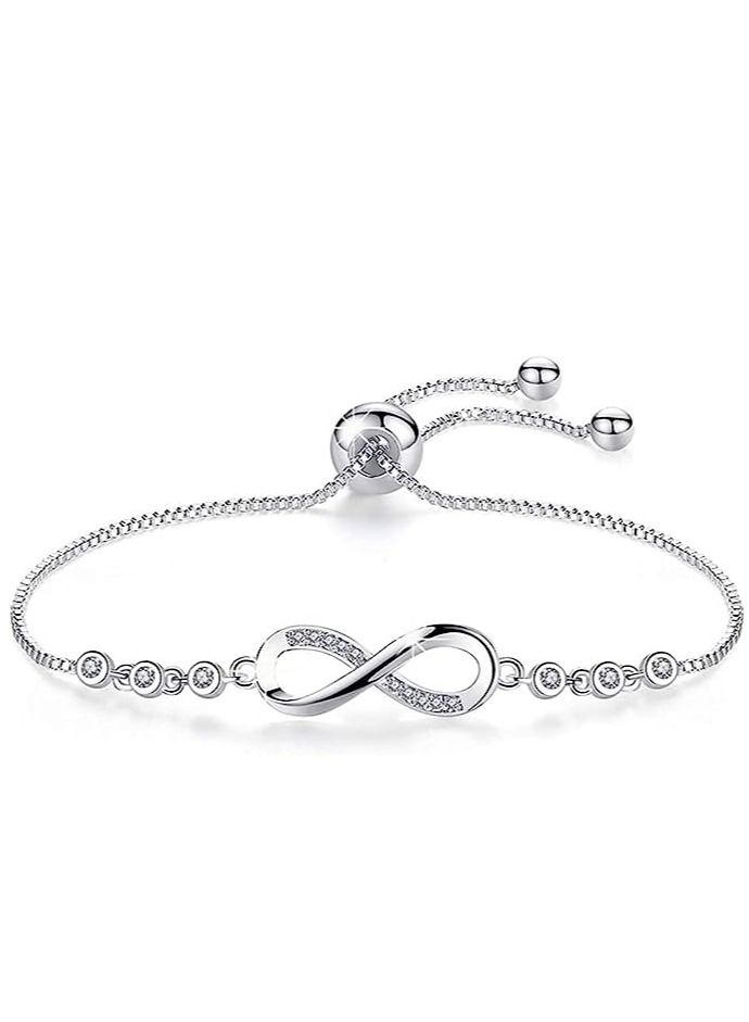 GROWSTEADY Bracelet For Women Silver Gold Plated Bracelet Cubic Zirconia Adjustable Love Heart Bracelets Ladies Jewellery Dor Mom Daughter Girls Gift - Image 1