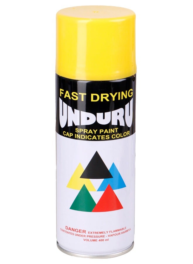 Unduru Glossy Spray Paint - Multipurpose - 400ml - Yellow Color . - Image 1