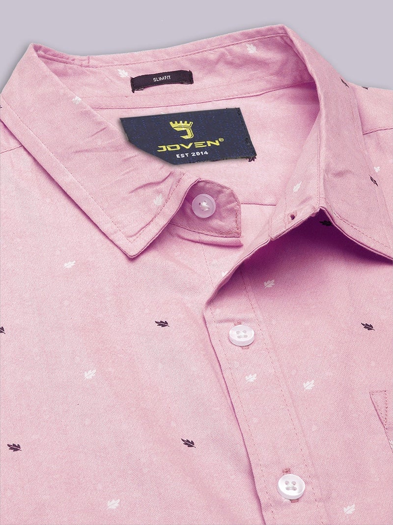 Joven Light Pink Casual Shirt for Men - Image 5