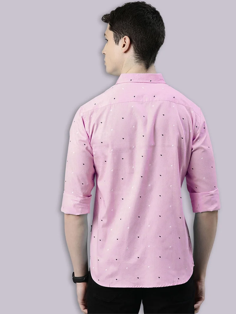 جوفن قميص كاجوال وردي فاتح للرجال