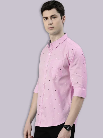 Joven Light Pink Casual Shirt for Men