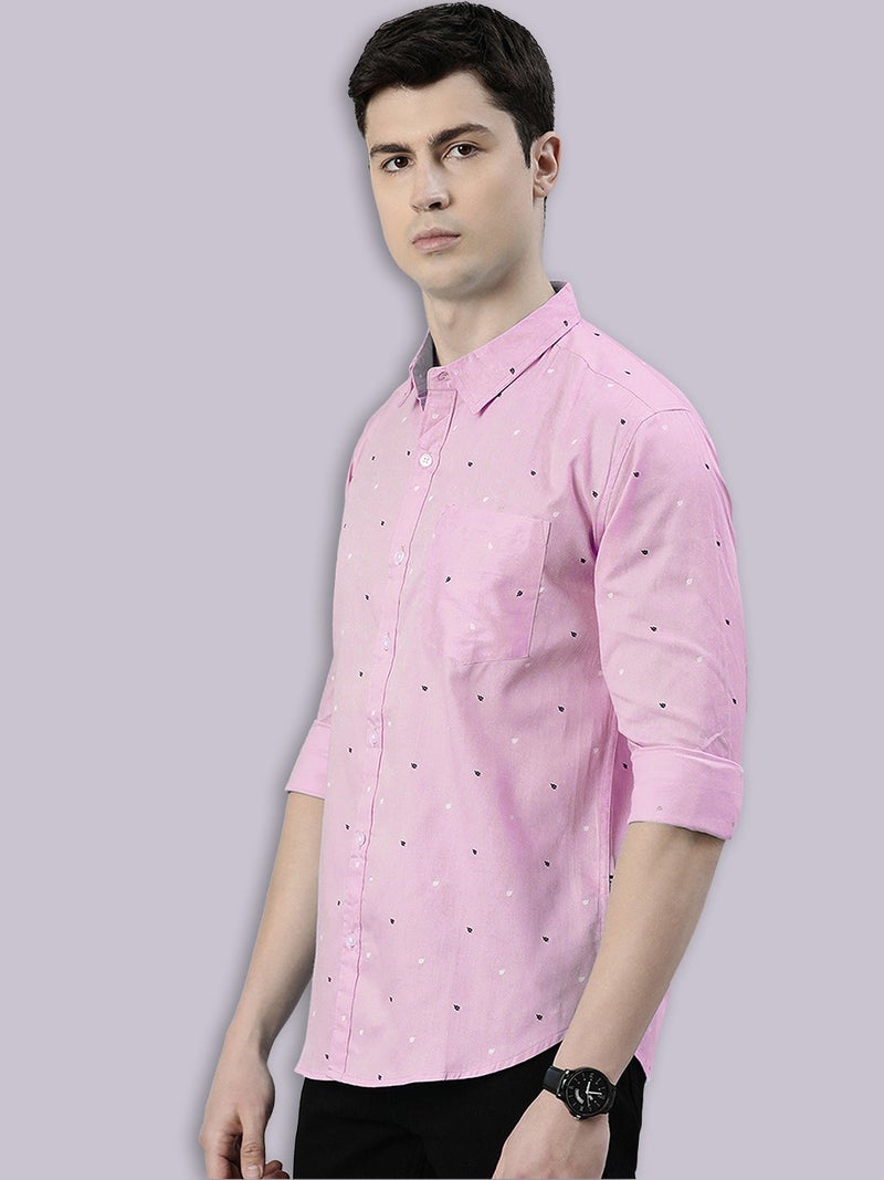 Joven Light Pink Casual Shirt for Men - Image 1