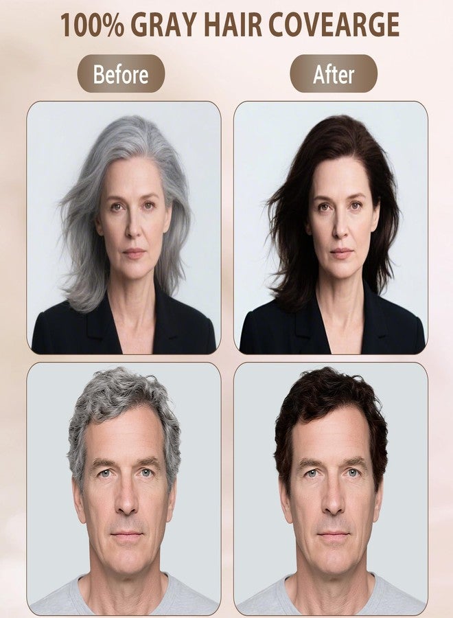 Farndu Dark Brown Hair Dye Shampoo for Women Men, 3 in 1 Hair Color Shampoo Dye for Grey Hair Coverage Champu Para Canas Mujer - Image 3