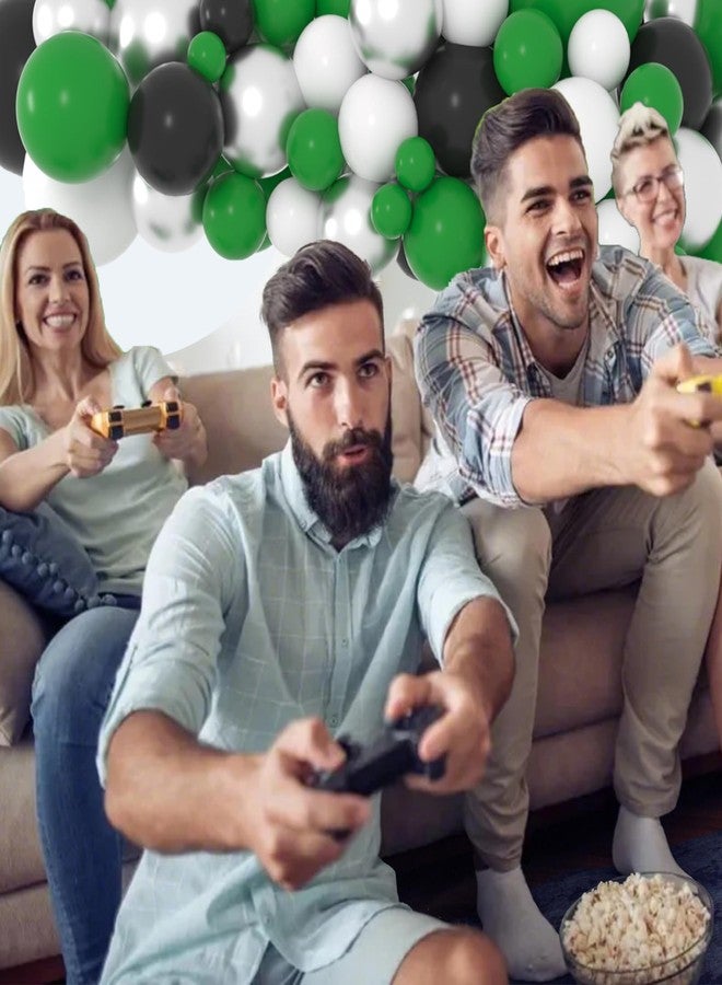 لوديو طقم قوس بالونات أخضر وأسود وأبيض وفضي - بالونات خضراء وبيضاء لتزيين حفلات استقبال المولود الجديد، وحفلات التخرج، وحفلات الزفاف، وحفلات أعياد الميلاد، وحفلات كرة القدم، وحفلات السفاري، وحفلات التخرج، وحفلات الزفاف، وحفلات أعياد الميلاد. - Image 5