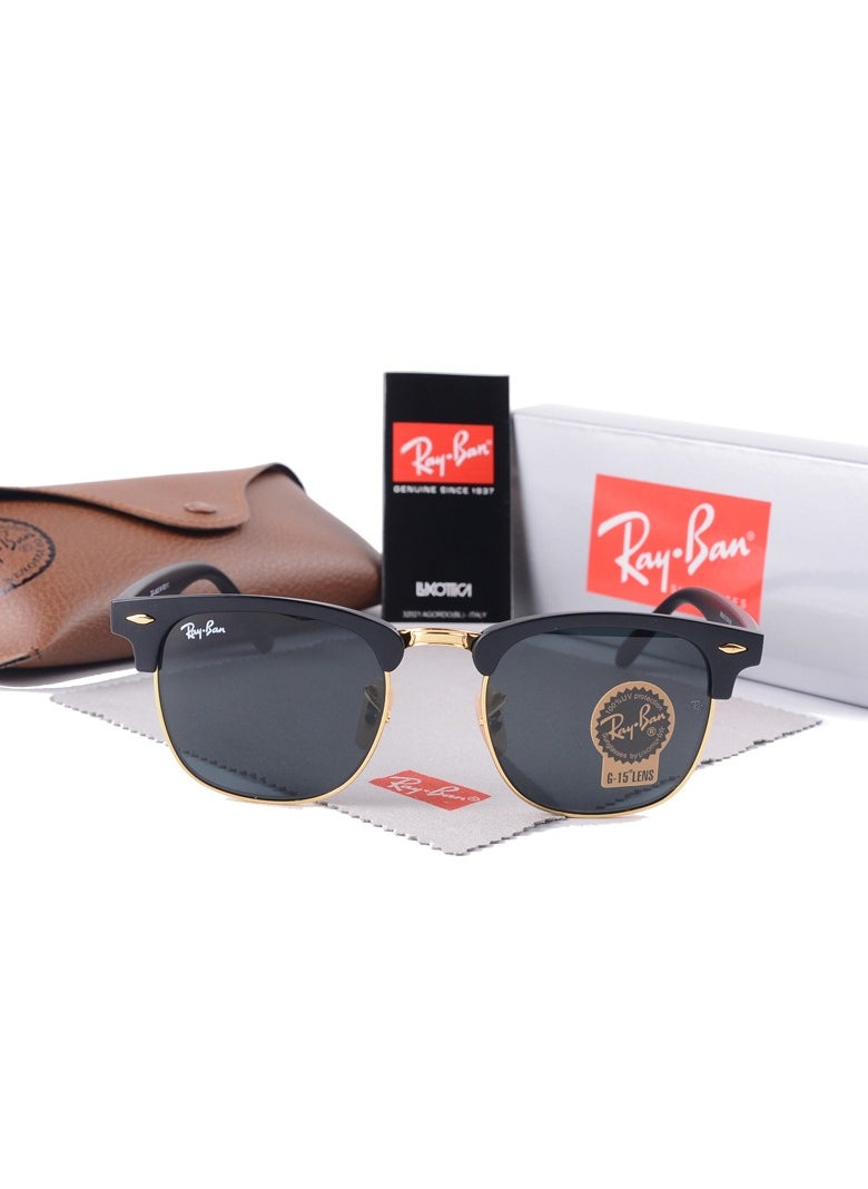 Ray-Ban Ray-Ban Fashion Men's Sunglasses Metal High-end Sunglasses Black Frame with UV Lenses  - Image 1