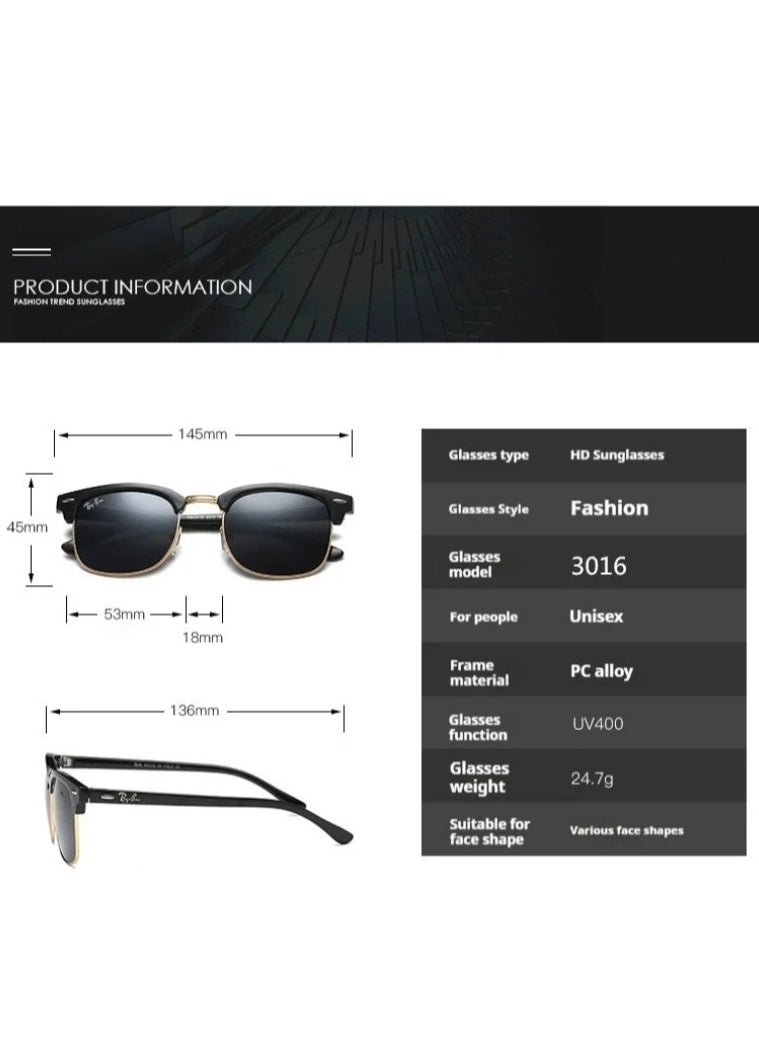 Ray-Ban Ray-Ban Fashion Men's Sunglasses Metal High-end Sunglasses Black Frame with UV Lenses  - Image 4