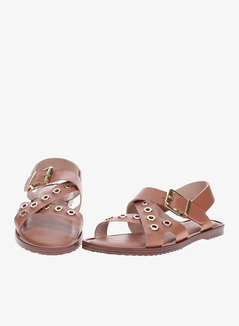 Moleca Camel Moleca Women’s Flat Sandals with Back Strap – Secure Fit and Lightweight Daily Wear for Women | Best Price UAE