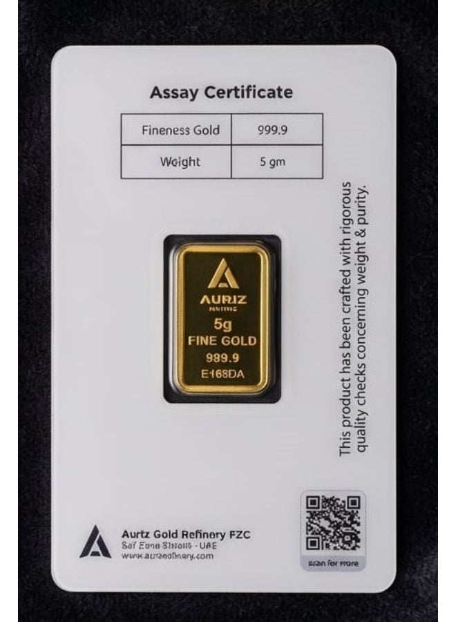 Auriz Minting 5gm 24K Investment Gold Bars - Image 2