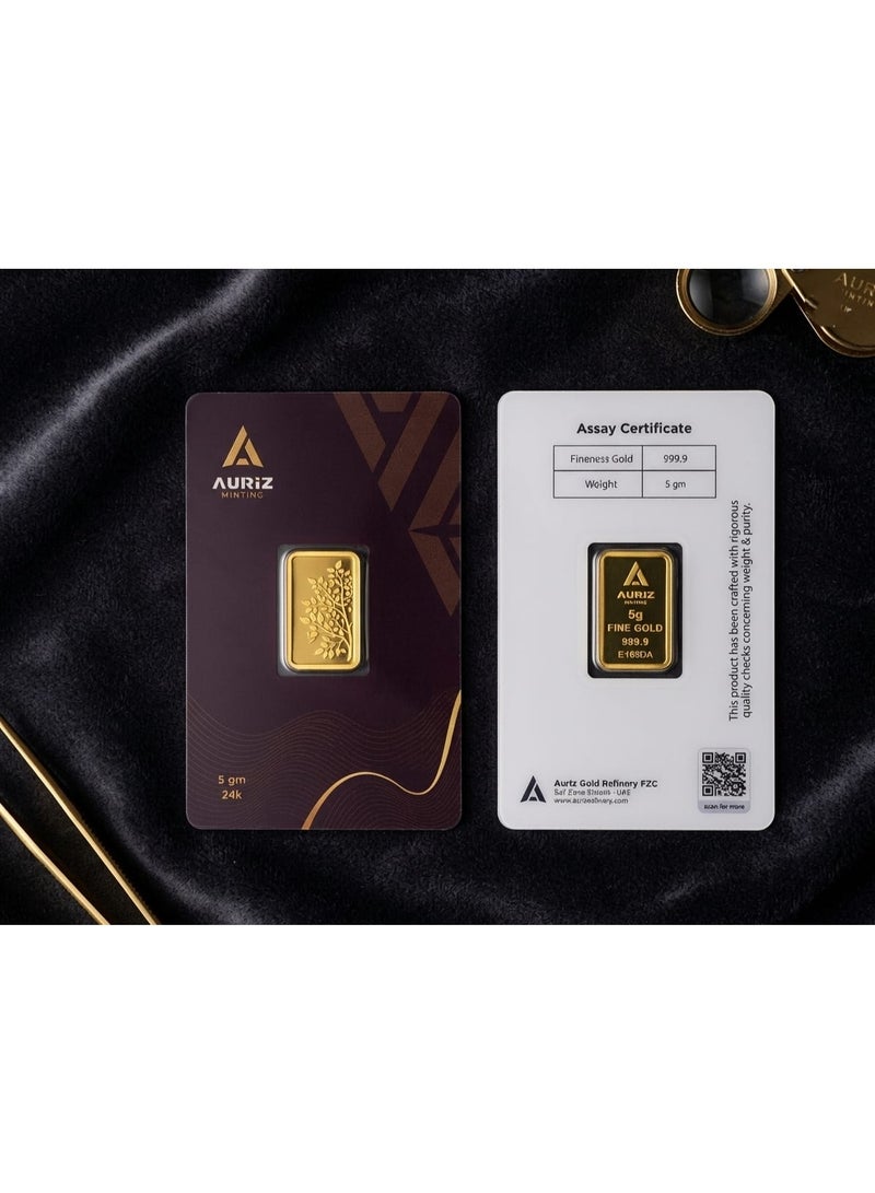 Auriz Minting 5gm 24K Investment Gold Bars - Image 3
