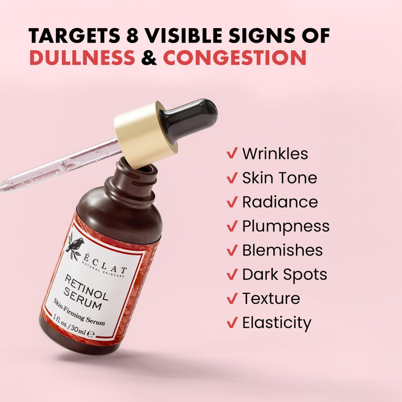 Eclat Skincare Renewing Retinol Serum for Face - Anti Aging Serum with Hyaluronic Acid & Aloe Vera - Hydrates and Improves the Signs of Aging (Fine Lines, Wrinkles & Dark Spots) 1 Fl Oz - Image 4
