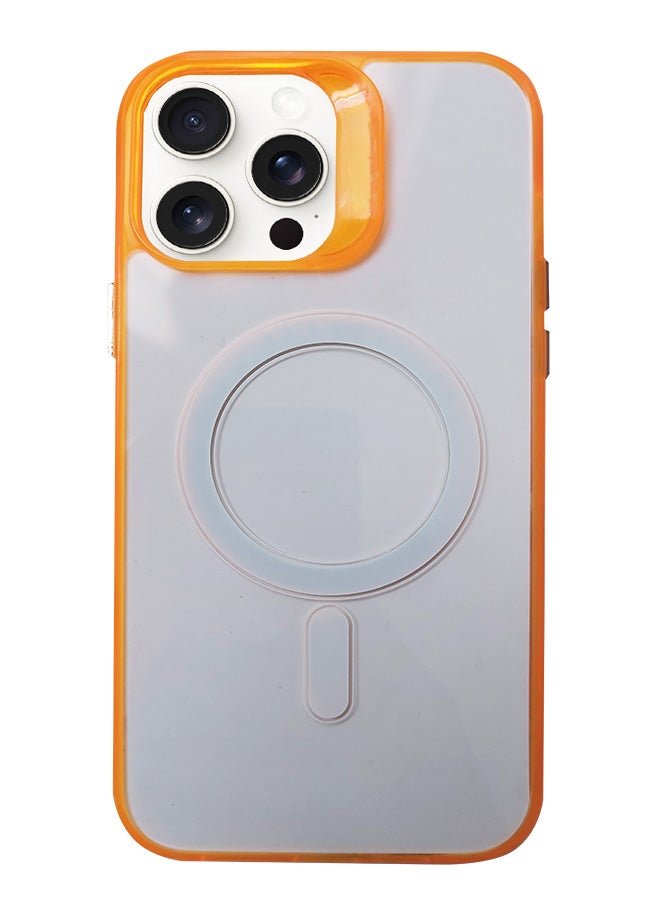 Magsafe Case for iPhone 14 Pro Magsafe Clear Cover Magnetic Wireless Charging Support, Shockproof Protection, Scratch-Resistant for iPhone 14 Pro - Orange - Image 1
