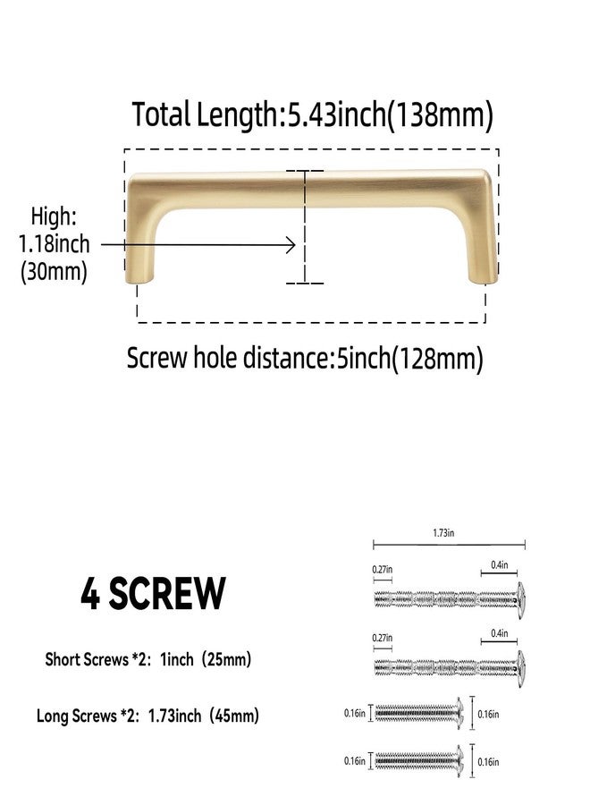 BUKOBYHE 10 Pack 5 Inch(128mm) Cabinet Pulls Champagne Bronze Kitchen Cabinet Pulls Drawer Pulls Solid Cabinet Hardware - Image 2