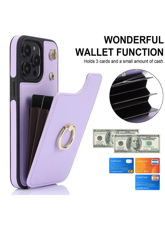 اس-توب جراب هاتف iPhone 12 Pro Max YM005 بملمس الجلد وحقيبة بطاقات مع حبل طويل - Image 2