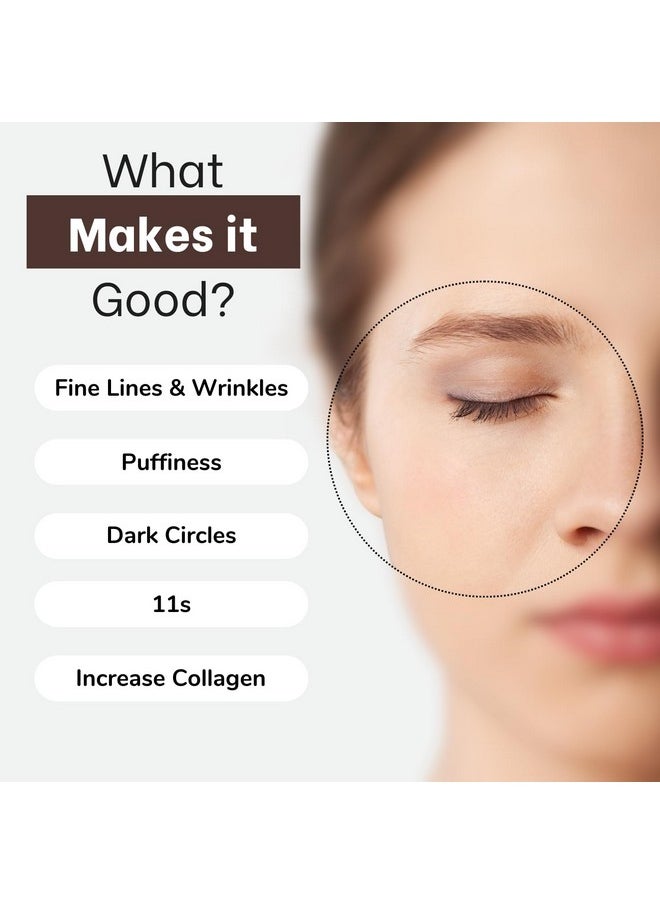 Elensilia - 80% Collagen With Gold Peptides Eye Cream Snail Secretion Filtrate + Matrixyl 3000 + Haloxyl For Wrinkles Dark Circles Moisturizer Korean Skin Care 0.7 Fl.Oz - Image 1