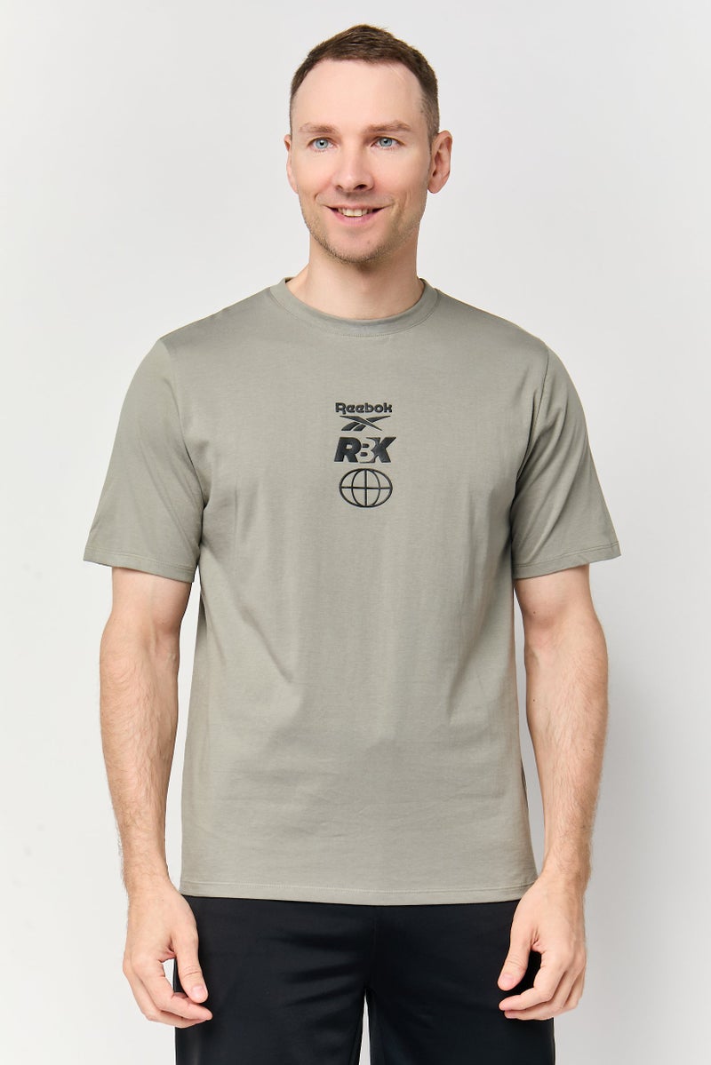 Reebok Men Sportswear Fit Short Sleeve Outdoor T-Shirt, Sage Green - Image 1