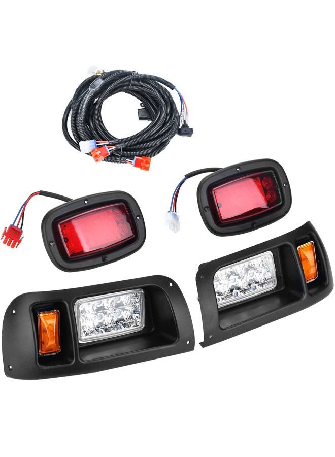 Lochnchn LED Headlight Tail Light Kit Compatible with Club Car DS Golf Carts 1993-UP Street Legal Headlights Kit Tail Light Kit Assembly Compatible with Club Car DS for Gas and Electric - Image 1