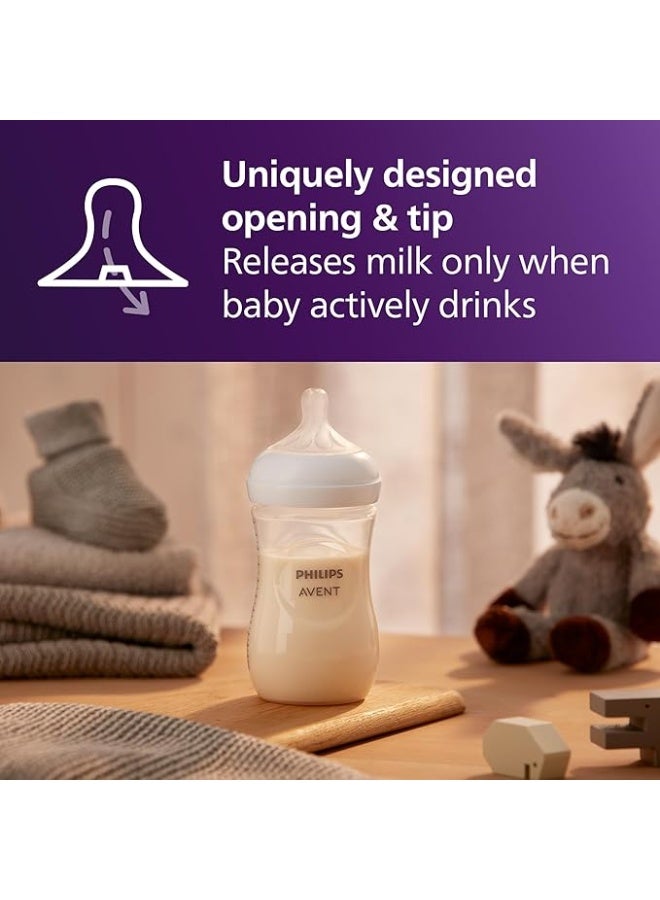 Avent Philips AVENT Natural Baby Bottle with Natural Response – 9oz, 4-Pack – Smooth Feeding, Comfortable & BPA-Free - Image 5