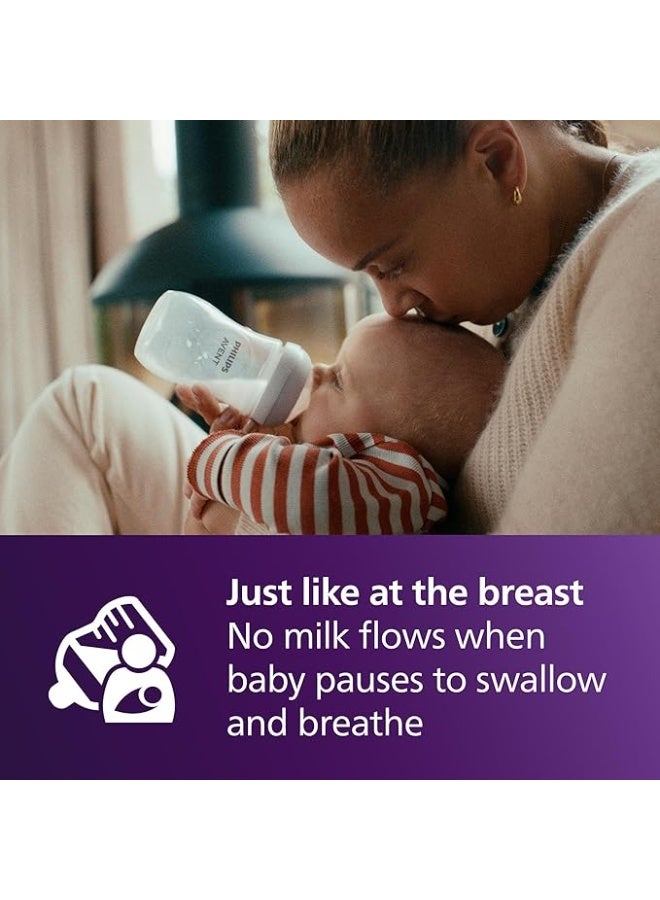 Avent Philips AVENT Natural Baby Bottle with Natural Response – 9oz, 4-Pack – Smooth Feeding, Comfortable & BPA-Free - Image 4