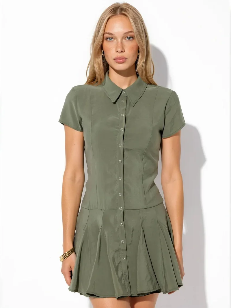 Busem BUSEM Women's A-line Midi Shirt Dress