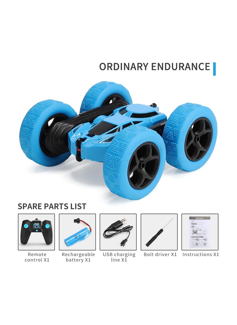 TOY GARDEN Remote Control Car Double Sided 360°Rotating 4WD RC Cars with Headlights 2.4GHz Electric Race Stunt Toy Car Rechargeable Toy Cars for Boys Girls Birthday (Blue)  - Image 3