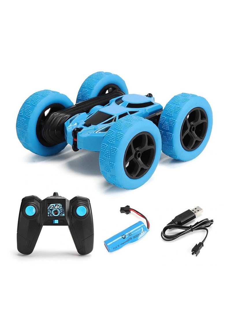TOY GARDEN Remote Control Car Double Sided 360°Rotating 4WD RC Cars with Headlights 2.4GHz Electric Race Stunt Toy Car Rechargeable Toy Cars for Boys Girls Birthday (Blue)  - Image 4