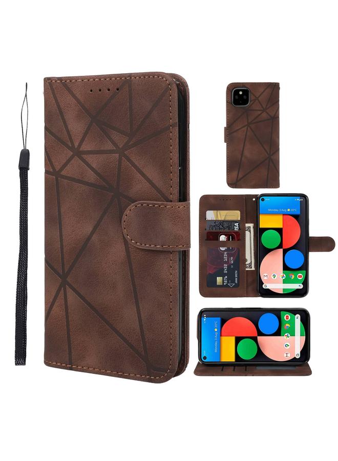 اس-توب جراب هاتف Google Pixel 5a من الجلد بخطوط هندسية - Image 1