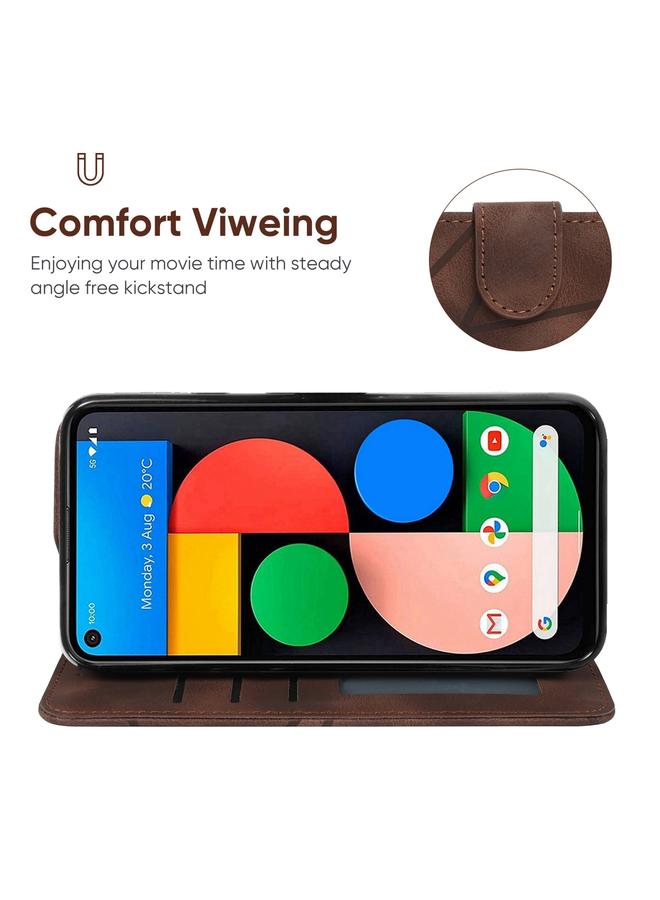 اس-توب جراب هاتف Google Pixel 5a من الجلد بخطوط هندسية - Image 4