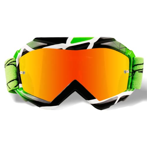 NENKI Kids ATV Googles Youth Motocross Goggles Dirt Bike Goggles MTB OTG UTV MX Googles 4 Wheeler Dirtbike Riding Anti Fog Red Lens - Image 1