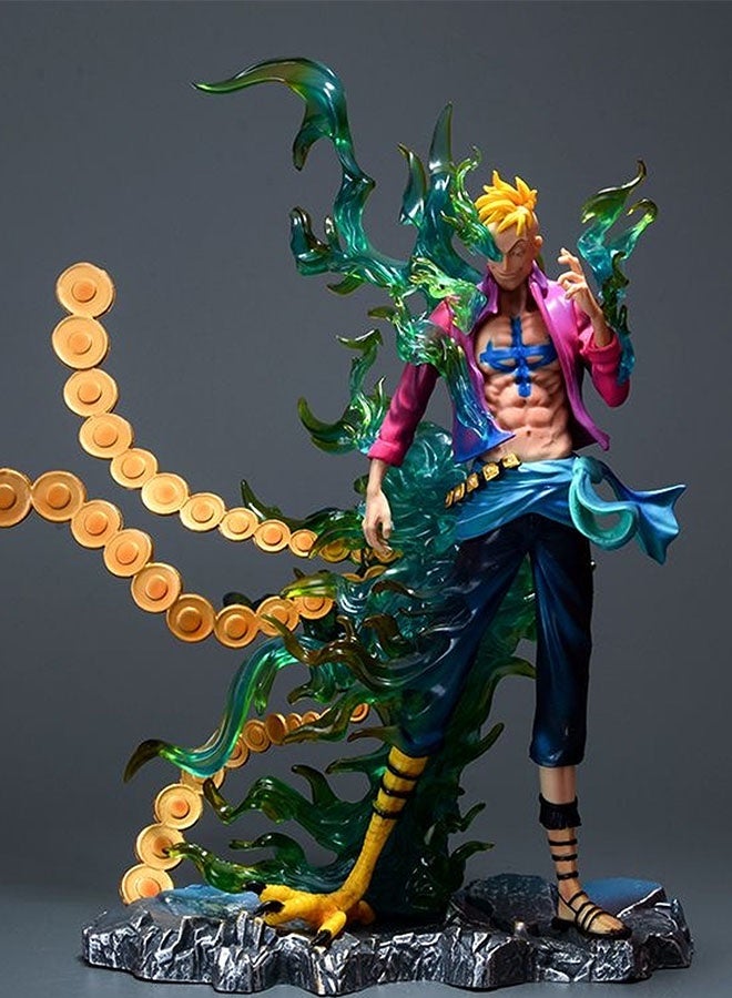 HALAMODO One Piece Resonance Series Phoenix Marco Figure Model,   Anime Statue Desktop Model Decor , Collectible  Toy, Collection Display Memorial Gift Office Desk Decoration, Birthday Gift For Boys Girls, 32.5 cm - Image 2