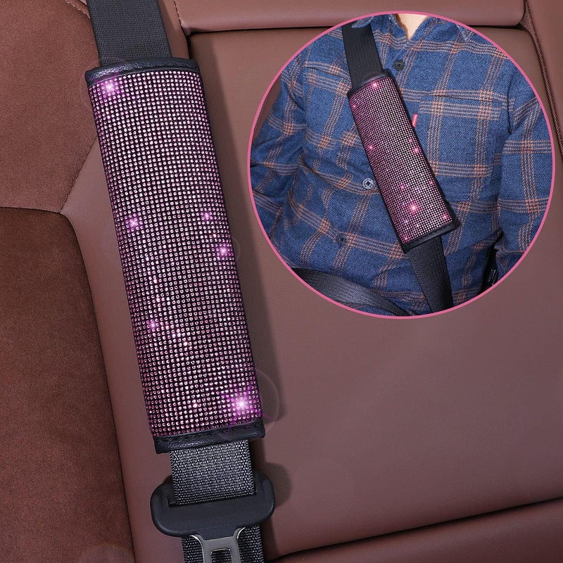 ToBeQueen Bling Pink Steering Wheel Cover Set - Image 3