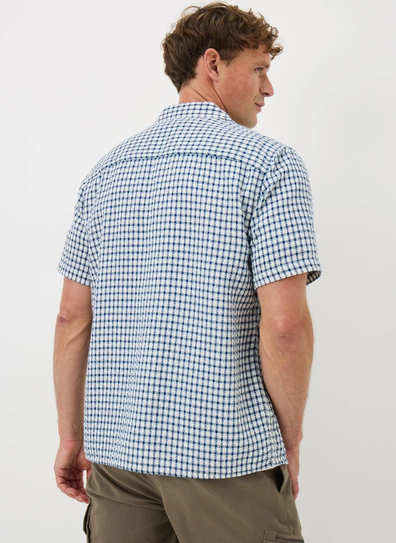 Matalan Blue Textured Check Shirt
