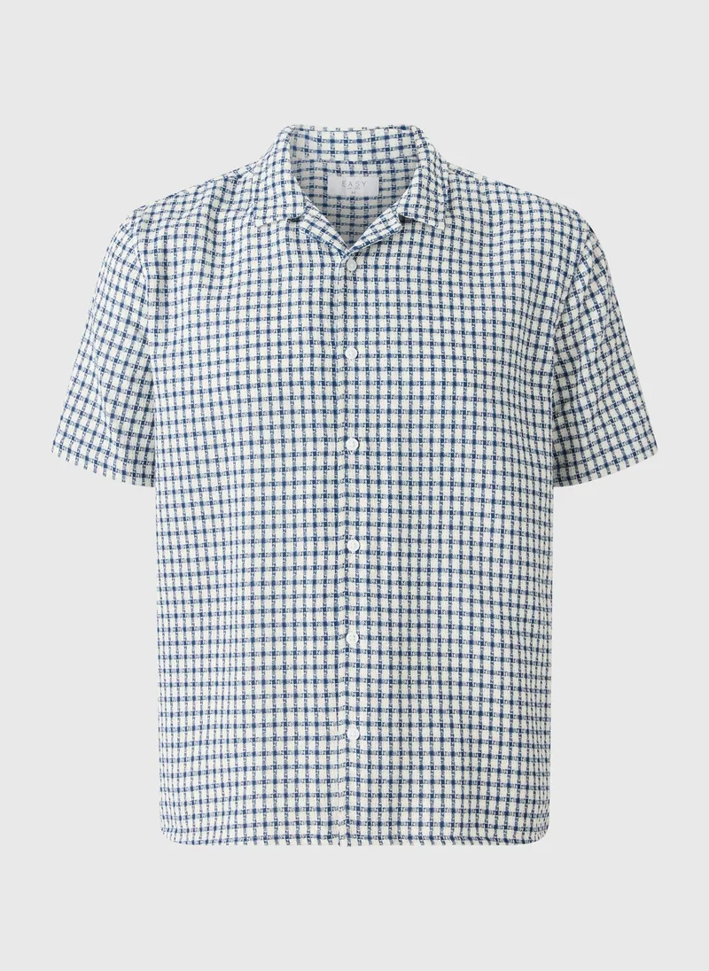 Matalan Blue Textured Check Shirt