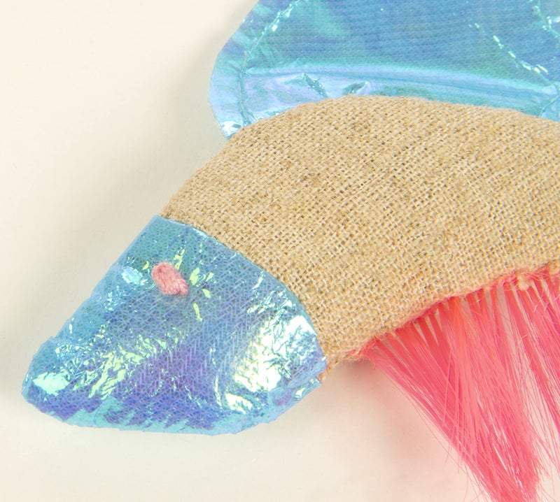 Petlinks Batty Beta Fish Crinkle Catnip Cat Toy - Tan/Blue, One Size - Image 3