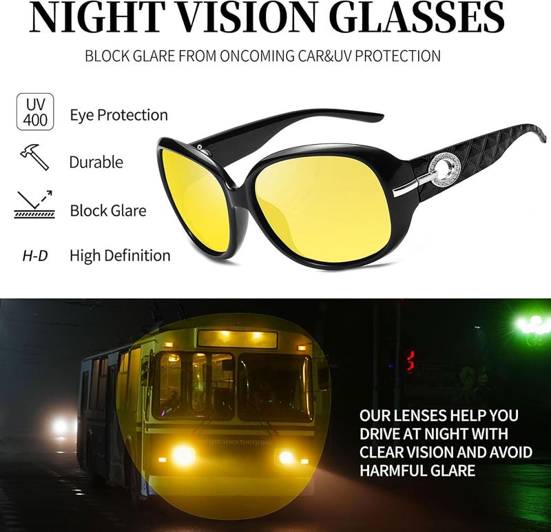 Joopin Vintage Oversized Sunglasses for Women Polarized UV400 Protection - Image 3