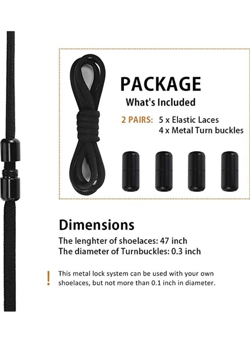 MIRFA Elastic No Tie Shoe Laces For Adults,Kids,Elderly,System With Elastic Shoe Laces(1 Pair), 01-black, X-Large  - Image 5