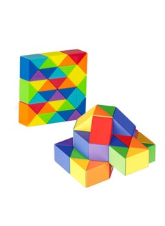 ECVV Magic Ruler Fidget Snake Cube Twist Puzzle Magic Snake Sensory Toys Collection Brain Teaser, Dice Fidget Toys for Kids Adults Teens（36 Segment: 63cm）