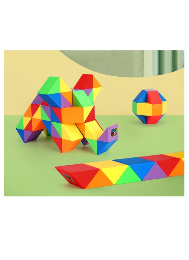 ECVV - ECVV Magic Ruler Fidget Snake Cube Twist Puzzle Magic Snake Sensory Toys Collection Brain Teaser, Dice Fidget Toys for Kids Adults Teens（36 Segment: 63cm） - Image 1