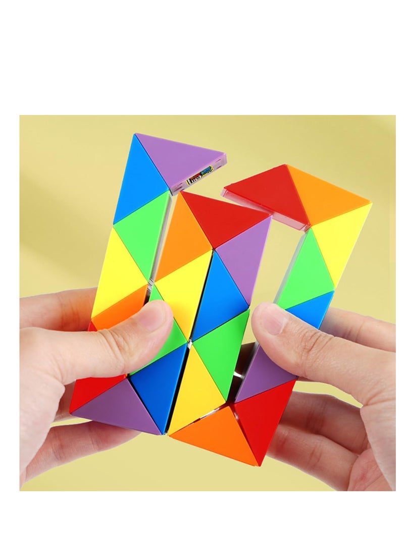 ECVV - ECVV Magic Ruler Fidget Snake Cube Twist Puzzle Magic Snake Sensory Toys Collection Brain Teaser, Dice Fidget Toys for Kids Adults Teens（36 Segment: 63cm） - Image 1