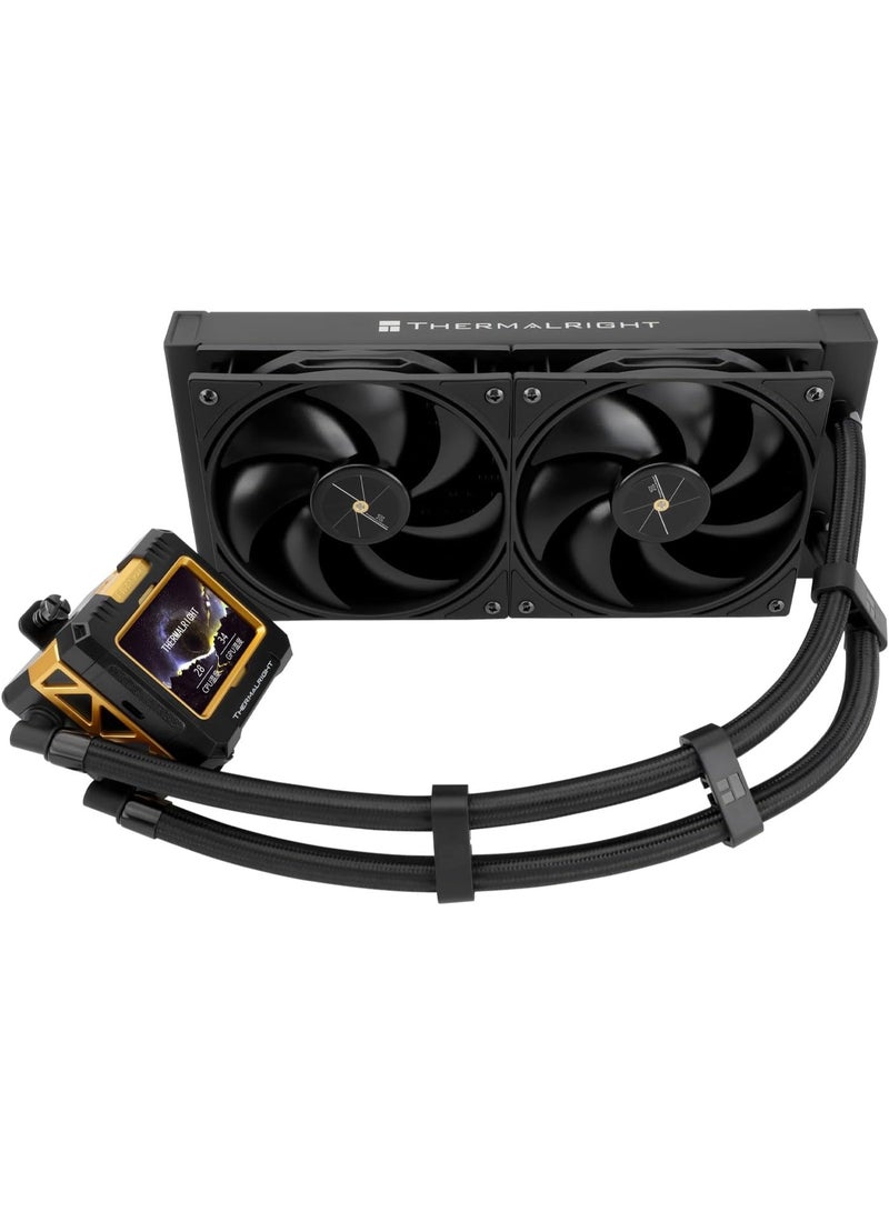 Thermalright مبرد سائل لسي بي يو Thermalright FW 240 Black ARGB-240mm AIO، شاشة IPS LCD بدقة 320 * 240، ل AM4/AM5، Intel LGA1700/1851، "شاشة 2.4 بوصة" للصور ومروحتين - أسود ARGB - Image 5