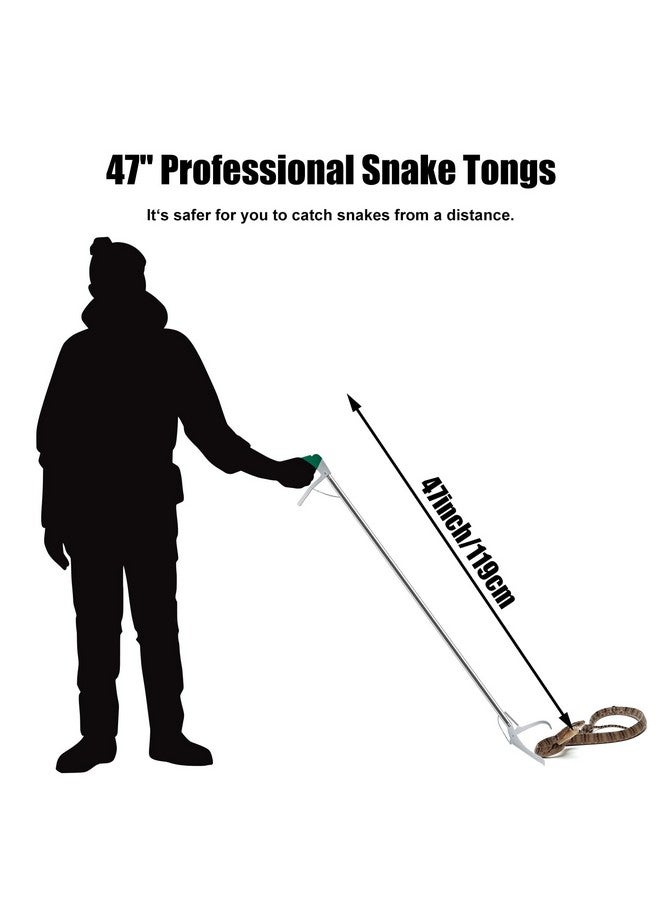 GYORGKSHI 47" Extra Heavy Duty Snake Tongs Reptile Grabber Catcher Wide Jaw Handling Tool - Image 2