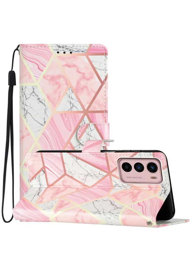 اس-توب جراب هاتف موتورولا موتو جي 42 مصنوع من الجلد برسومات ملونة - Image 1