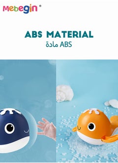 MEBEGIN 4PCS Magnetic Bath Fishing Set, Fun Fishing Game with 2 Clockwork Whales, Floating Pool Bathtub Toys, Water Tub Toys Set with Fishing Net and Rod, Creative Bath Toy for Babies  - Image 4