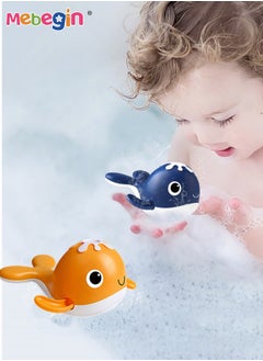 MEBEGIN 4PCS Magnetic Bath Fishing Set, Fun Fishing Game with 2 Clockwork Whales, Floating Pool Bathtub Toys, Water Tub Toys Set with Fishing Net and Rod, Creative Bath Toy for Babies  - Image 5