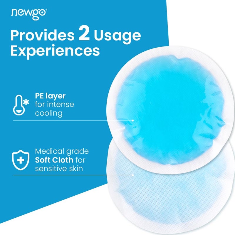 NEWGO Small Ice Packs for Injuries, 6 Pack Round Ice Packs for Face, FSA Eligible, Hot Cold Pack Circular Cold Compress with Cloth Backing & Sleeve for Pain Relief, Toothaches - Image 3